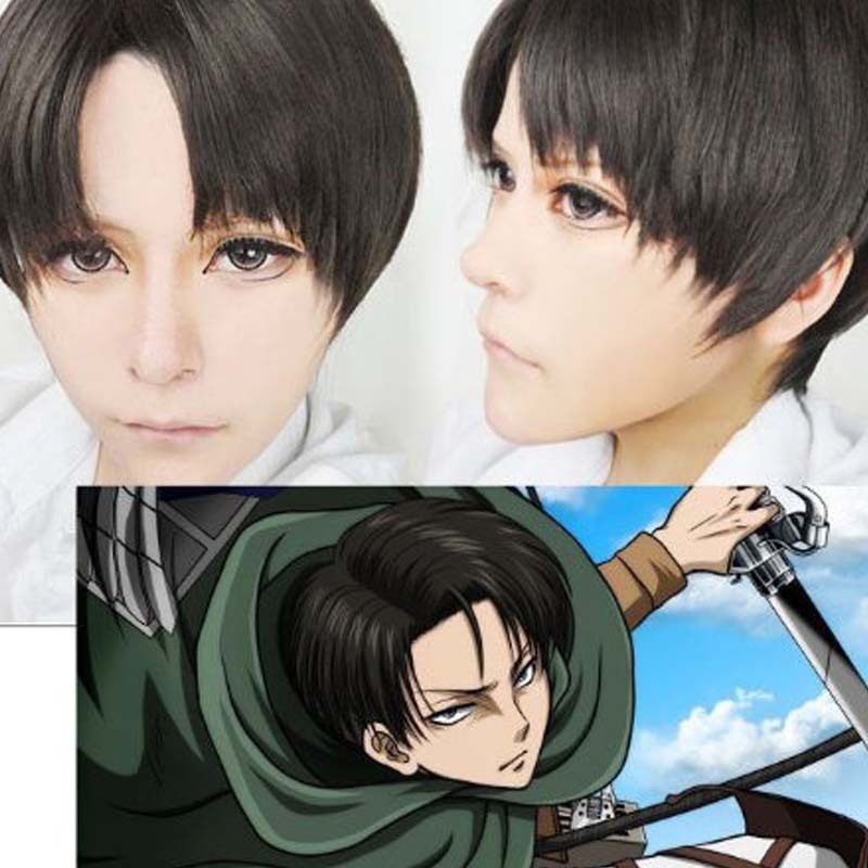 Anime Short Hair Revere Soldier Cos Black Wig