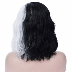 Black And White Medium Long Curly Wig