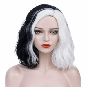 Black And White Medium Long Curly Wig