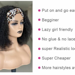 Black Women Non-Glue Human Hair Silk Curly Wig