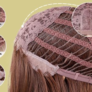 Brown Gradient Eight-character Bangs Lady's Mechanism Wig Headgear