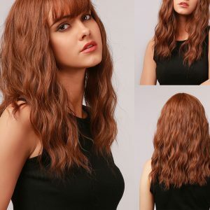 Brown Mid-Length Curly Hair Headgear