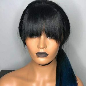 Chemical fiber mid-length straight hair