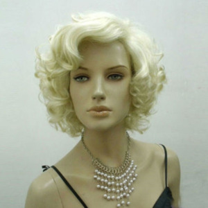 Cos  Short Paragraph Pale Gold Curly Hair Wig