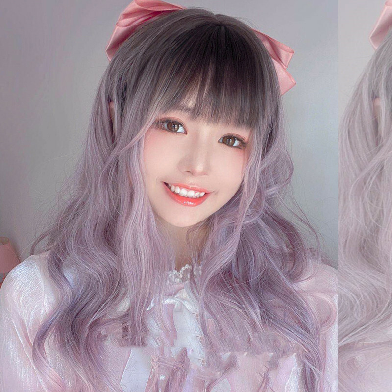 Dyeing Gradient Lolita Cute JK Long Curly Wig