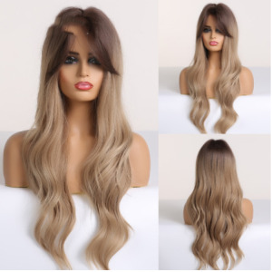 Eight-Character Bangs Long Curly Hair Ladies Synthetic Wig