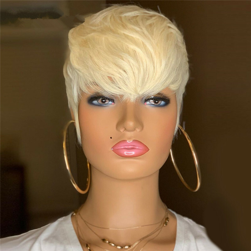 Fashion Lady's Short Straight Hair Wig Slightly Curly