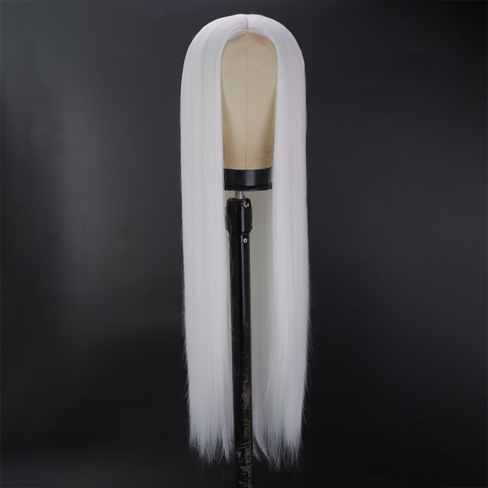 Front Lace Long Straight Hair Chemical Fiber Wig