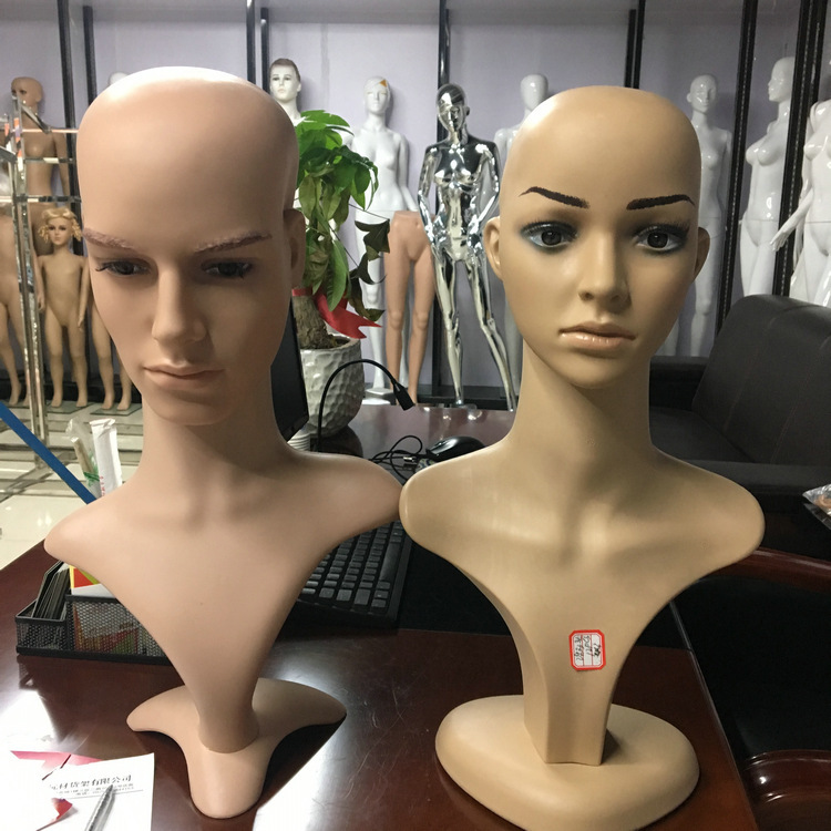 Half Body Plastic Wig Mannequin Head Necklace Display Props