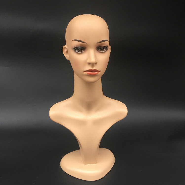 Half Body Plastic Wig Mannequin Head Necklace Display Props