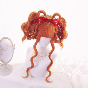 Loli Double Ponytail Orange Wig