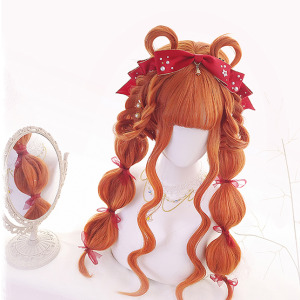 Loli Double Ponytail Orange Wig