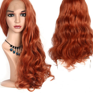 Long curly hair golden brown hood