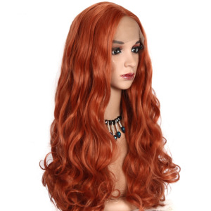 Long curly hair golden brown hood