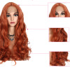 Long curly hair golden brown hood