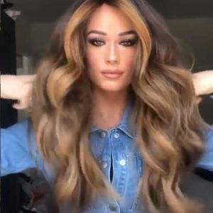 Medium long curly hair wig