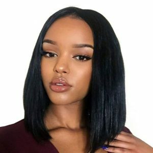 Mid-point black straight hair hood