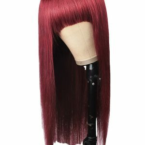 Qi Liuhai Real Hair Wig Straight Hair Headgear