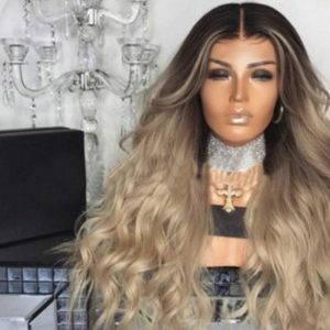 Wig dyeing mid-length long curly hair big wave