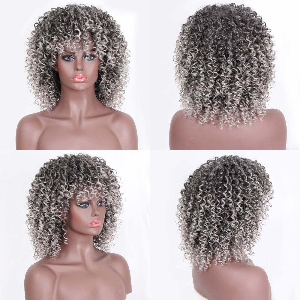 Wig female short curly hair headgear