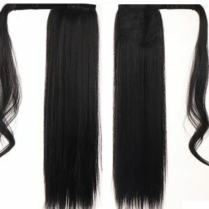 Wig Ponytail Chemical Fiber Long Straight Hair Velcro Fluffy