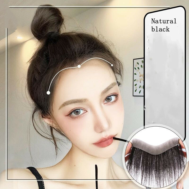 Women's Forehead Replacement With Bangs Biological Scalp Wig