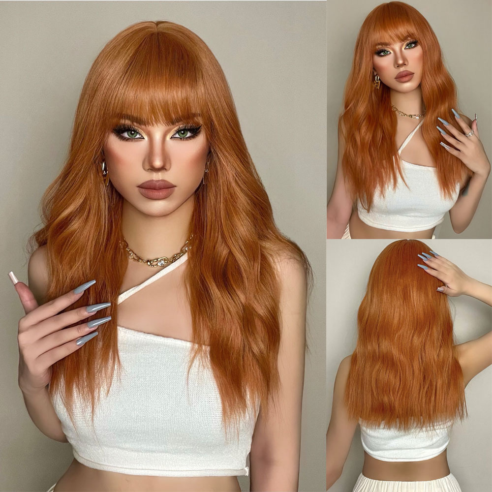 Women's Orange Long Hair Wig